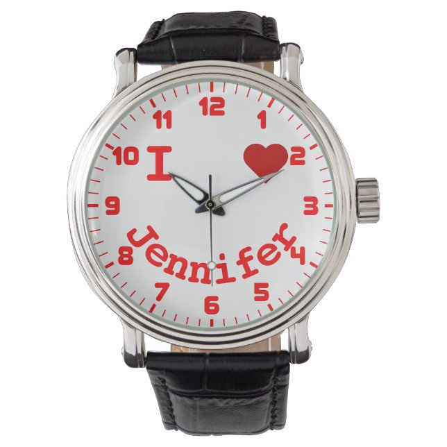 Smiling Face Personalised I Heart Watch (Front)