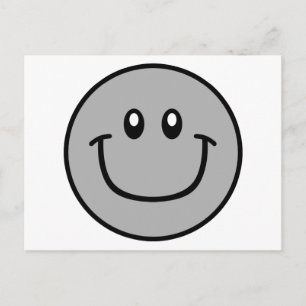 Smiling Face Postcard Grey 0003