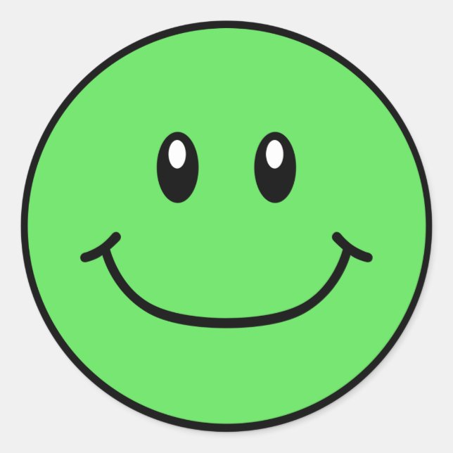 Smiling Face Stickers Green 0001 (Front)