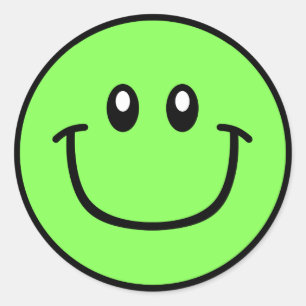 Smiling Face Stickers Green 0003