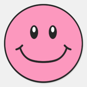 Smiling Face Stickers Pink 0001