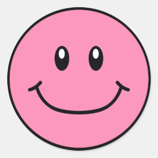 Smiling Face Stickers Pink 0001