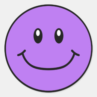 Smiling Face Stickers Purple 0001