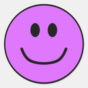 Smiling Face Stickers Purple 0002