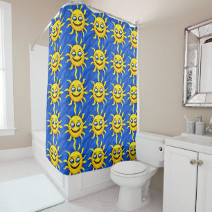 Smiling Face Sunny Sun Shower Curtain