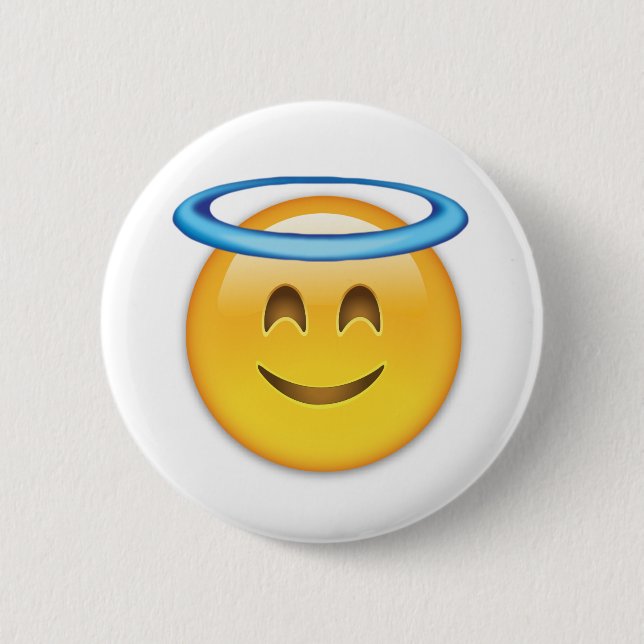 Smiling Face With Halo Emoji 6 Cm Round Badge (Front)