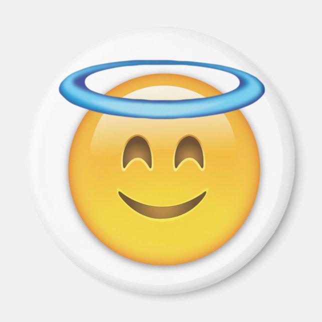 Smiling Face With Halo Emoji Magnet (Front)