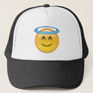 Smiling Face With Halo Emoji Trucker Hat