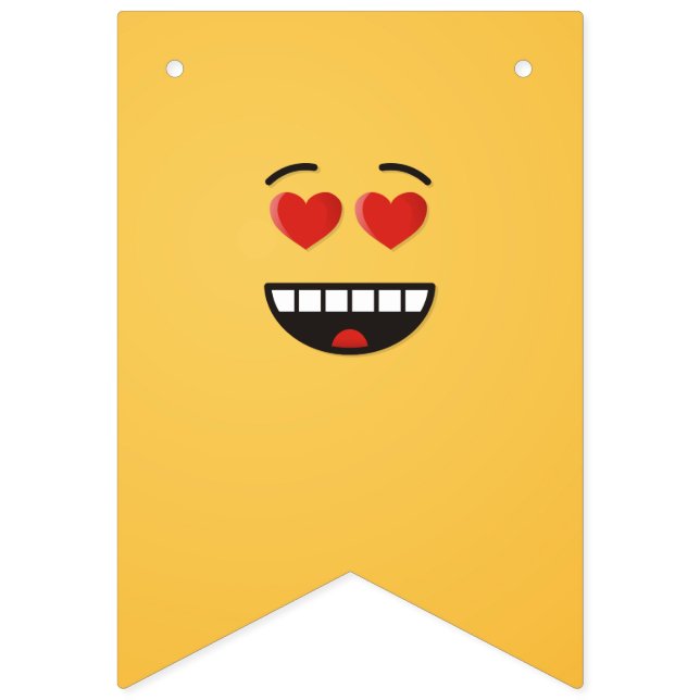 Smiling Face with Heart-Shaped Eyes Bunting (First Flag)