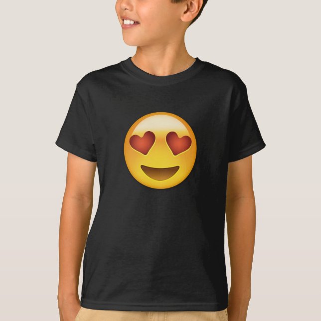 Smiling Face With Heart Shaped Eyes Emoji T-Shirt (Front)
