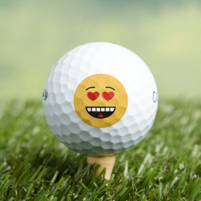 Smiling Face with Heart-Shaped Eyes Golf Balls (Insitu Tee)