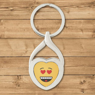 Smiling Face with Heart-Shaped Eyes Key Ring