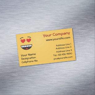 Smiling Face with Heart-Shaped Eyes Magnetic Busin Business Card