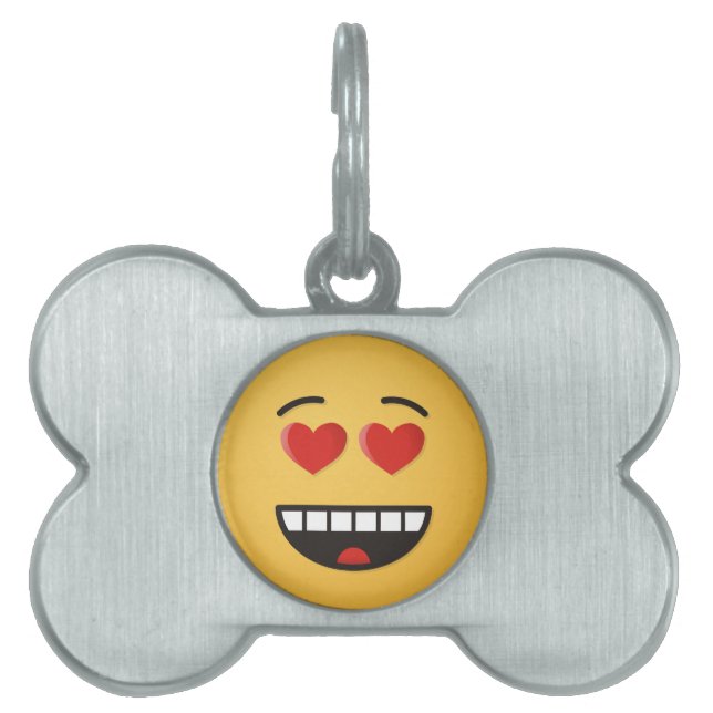 Smiling Face with Heart-Shaped Eyes Pet Tag (Front)