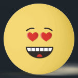 Smiling Face with Heart-Shaped Eyes Ping Pong Ball<br><div class="desc">A face with hearts instead of eyes used as an expression of love. Custom text.</div>