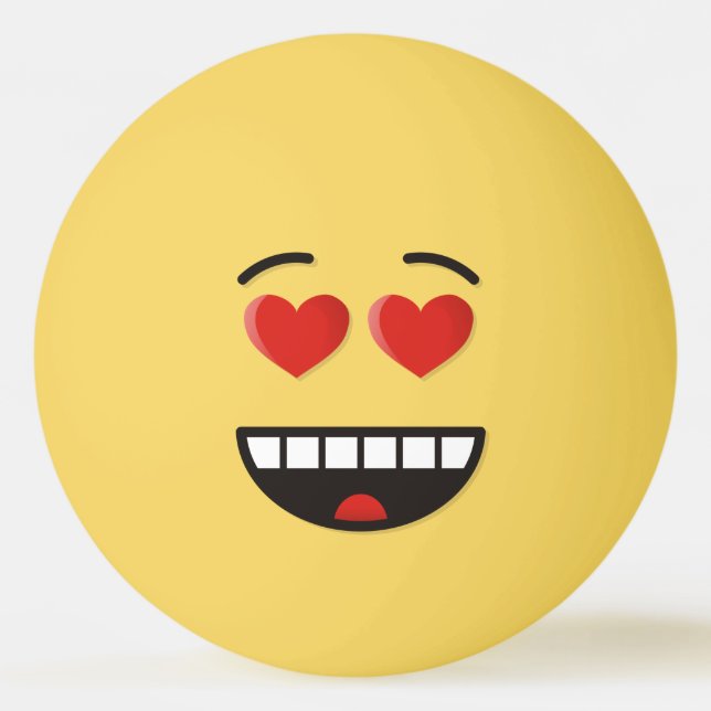 Smiling Face with Heart-Shaped Eyes Ping Pong Ball (Front)