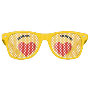 Smiling Face with Heart-Shaped Eyes Retro Sunglasses