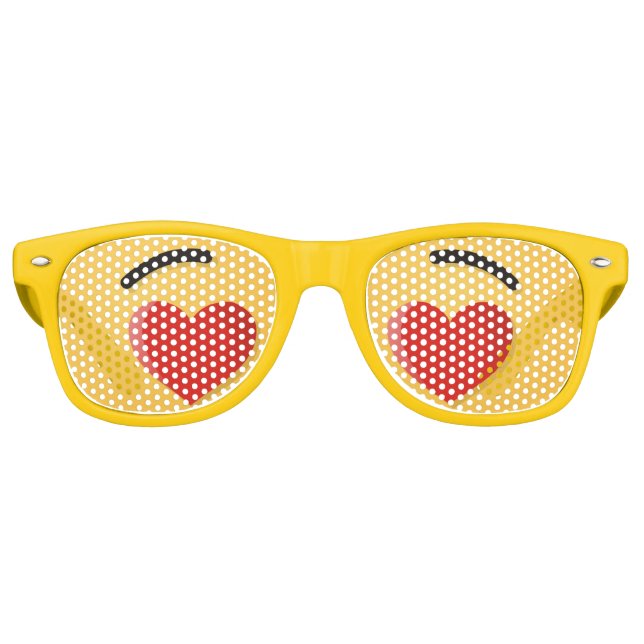 Smiling Face with Heart-Shaped Eyes Retro Sunglasses (Front)