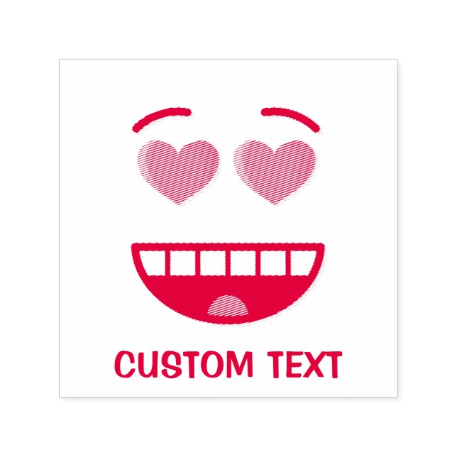 Smiling Face with Heart-Shaped Eyes Self-inking Stamp (Design)