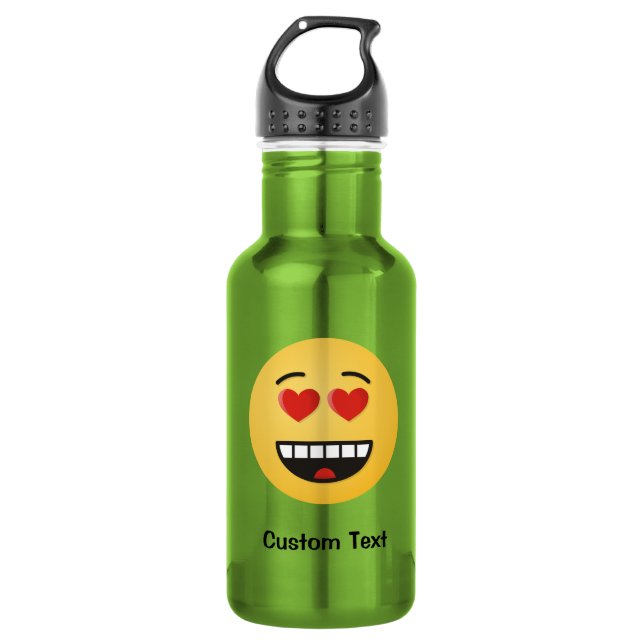 Smiling Face with Heart-Shaped Eyes Water Bottle (Front)