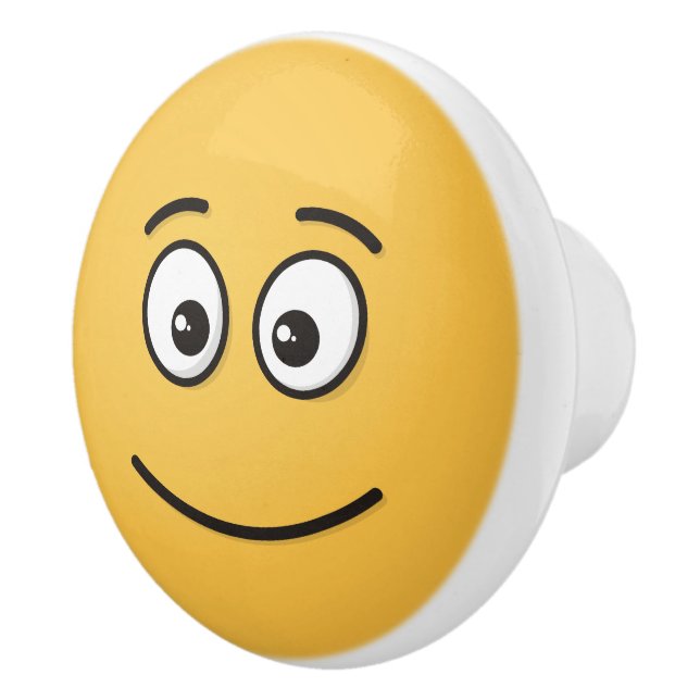 Smiling Face with Open Eyes Ceramic Knob (Right)