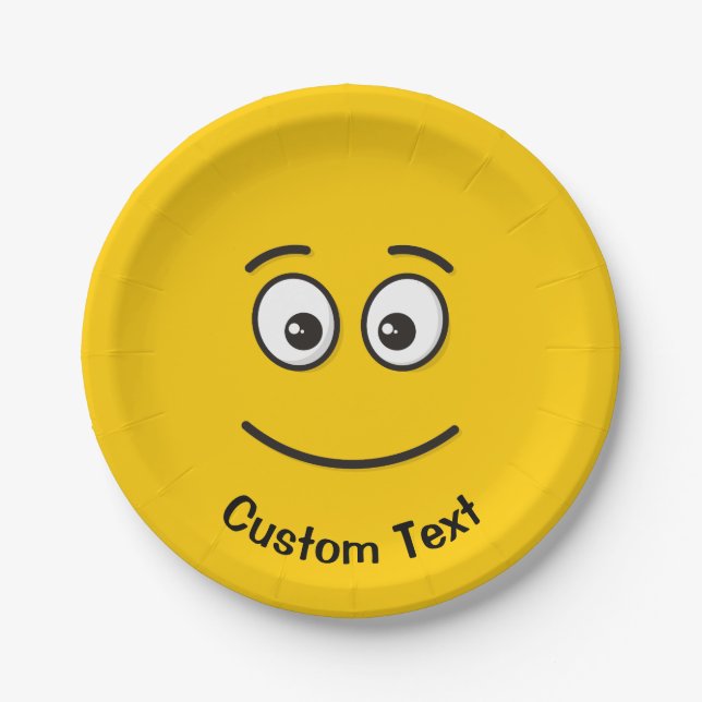 Smiling Face with Open Eyes Paper Plate (Front)