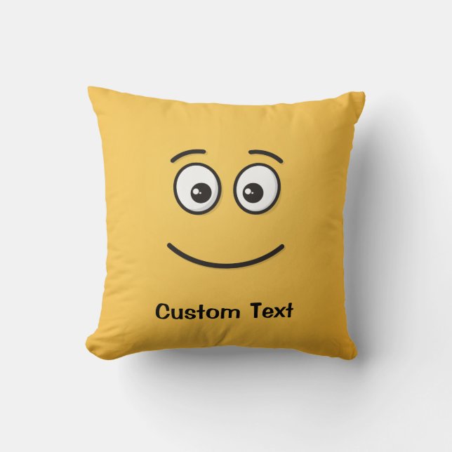 Smiling Face with Open Eyes Throw Pillow (Front)