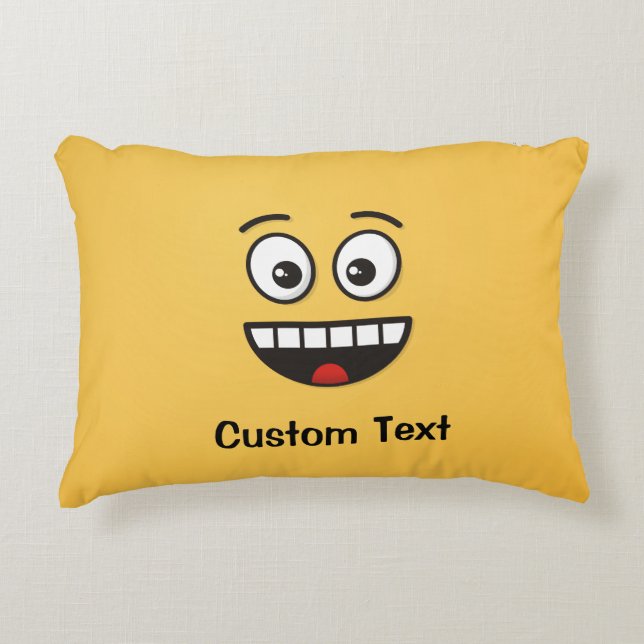 Smiling Face with Open Mouth Accent Pillow (Front)
