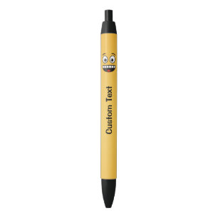 Smiling Face with Open Mouth Black Ink Pen
