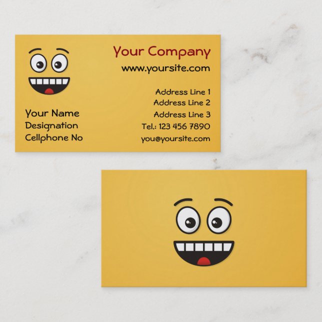 Smiling Face with Open Mouth Business Card (Front/Back)