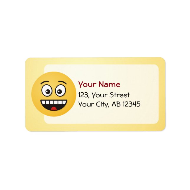 Smiling Face with Open Mouth Label (Front)