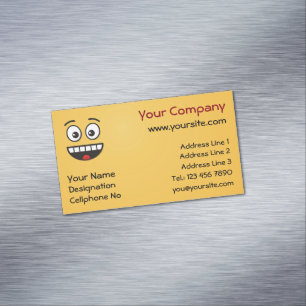 Smiling Face with Open Mouth Magnetic Business Car Card