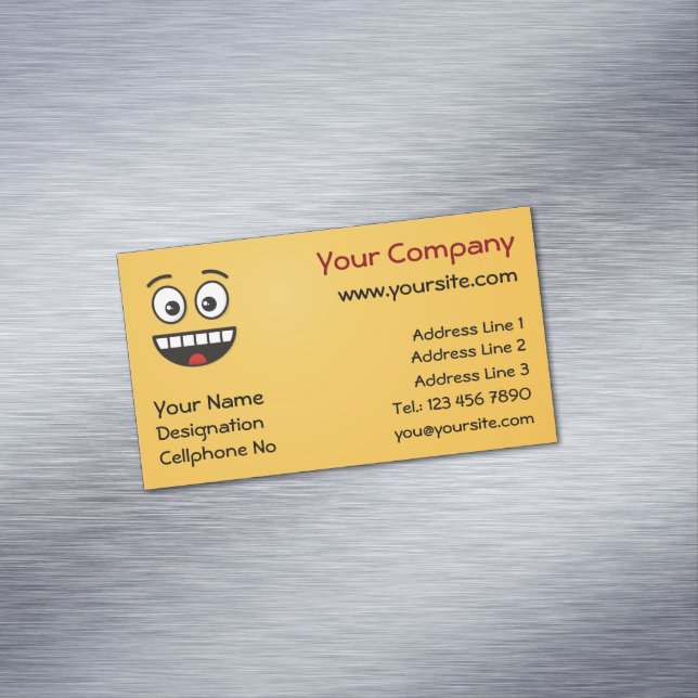 Smiling Face with Open Mouth Magnetic Business Car Card (In Situ)