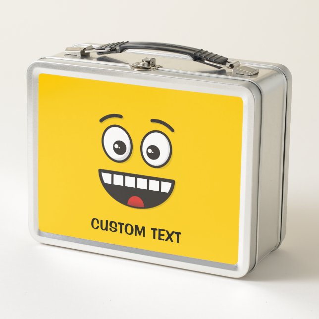Smiling Face with Open Mouth Metal Lunch Box (Front)