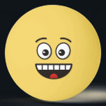 Smiling Face with Open Mouth Ping-Pong Ball<br><div class="desc">A classic emoji with an open mouth showing teeth and open eyes. Custom text.</div>