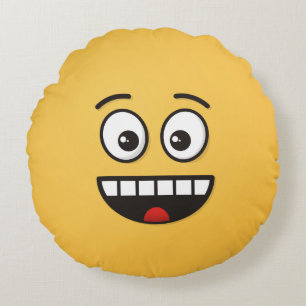 Smiling Face with Open Mouth Round Pillow