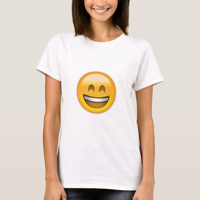 Smiling Face With Open Mouth & Smiling Eyes Emoji T-Shirt (Front)