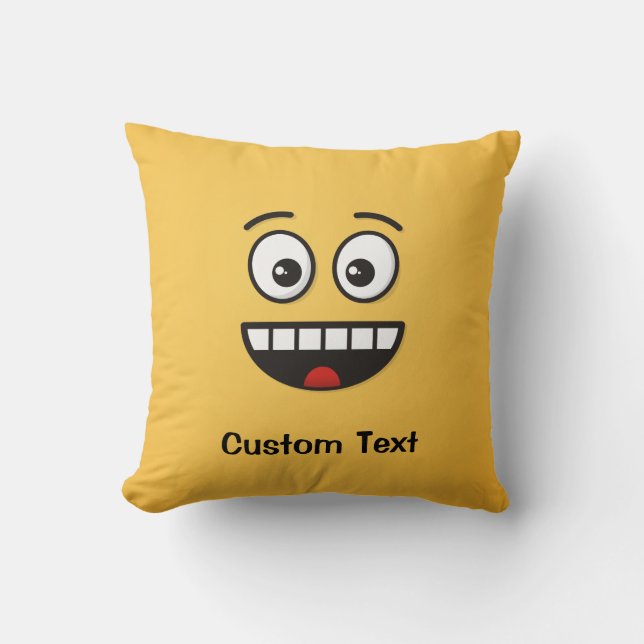 Smiling Face with Open Mouth Throw Pillow (Front)