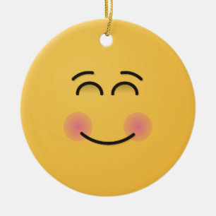 Smiling Face with Smiling Eyes Ceramic Ornament