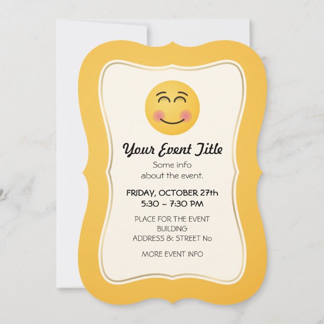 Smiling Face with Smiling Eyes Invitation (Back)