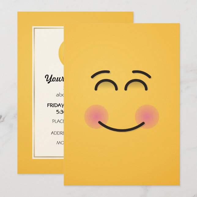 Smiling Face with Smiling Eyes Invitation (Front/Back)