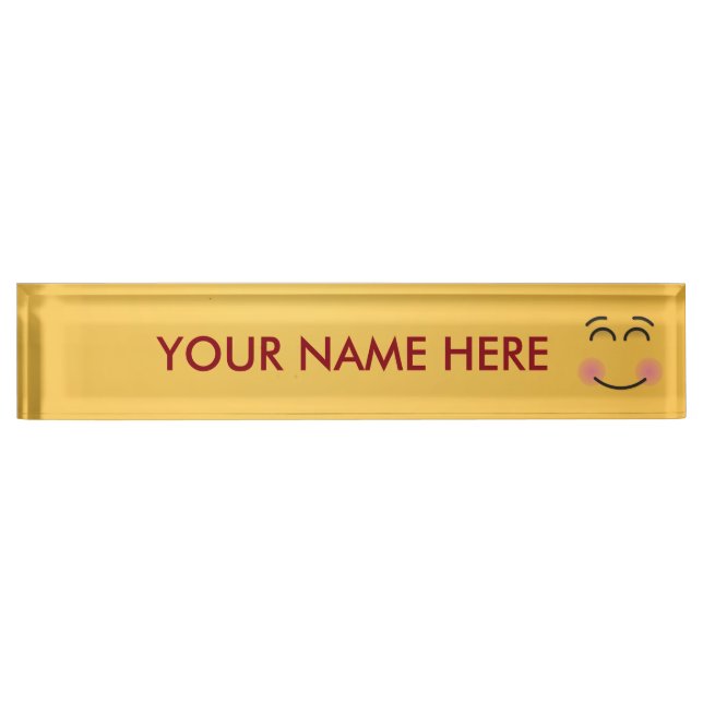 Smiling Face with Smiling Eyes Nameplate (Front)