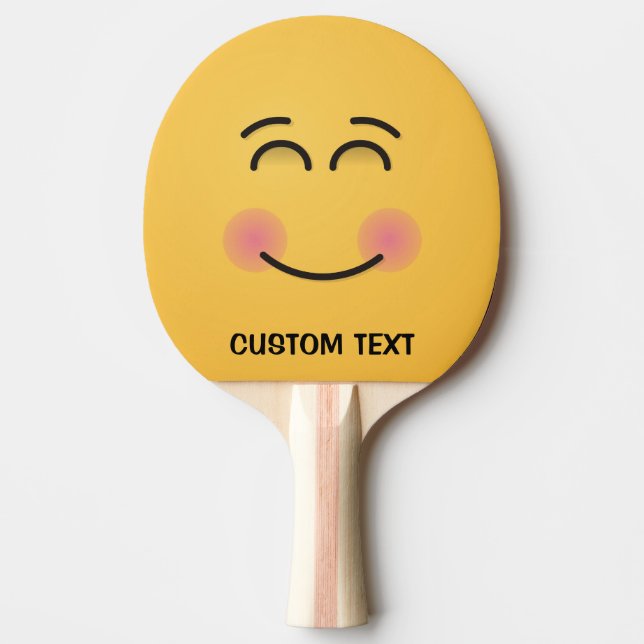 Smiling Face with Smiling Eyes Ping-Pong Paddle (Front)