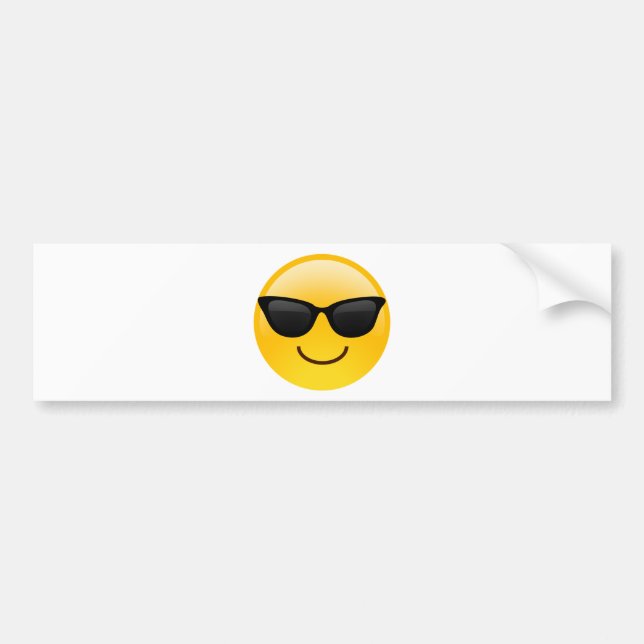 Smiling Face With Sunglasses Cool Emoji Bumper Sticker (Front)