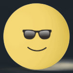 Smiling Face with Sunglasses Ping Pong Ball<br><div class="desc">A face smiling and wearing dark sunglasses that is used to denote a sense of cool. Custom text.</div>