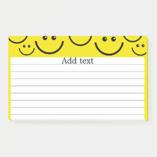 Smiling Faces in Sunshine Yellow Template Post-it  Post-it Notes