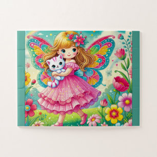 "SMILING FAIRY & KITTEN" JIGSAW PUZZLE