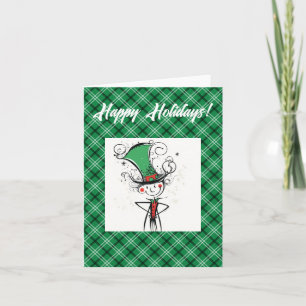 Smiling Fancy AI Christmas Elf with Top Hat Holiday Card