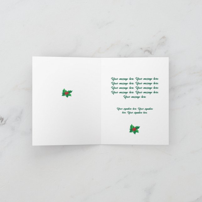 Smiling Fancy AI Christmas Elf with Top Hat Holiday Card (Inside)