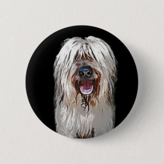 Smiling Fawn Briard 6 Cm Round Badge